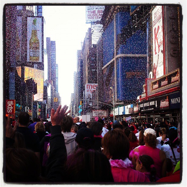 Confetti in Times Square. Photo by Kim Caldwell