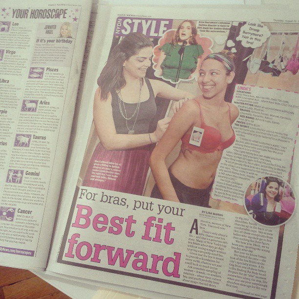 Kim "Kimmay" Caldwell in the NY Daily News for Linda's Bra Shop in NYC