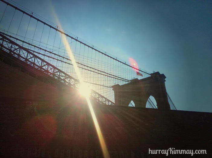 Sun shines through the Brooklyn Bridge on Hurray Kimmay // photo by Kim Caldwell 