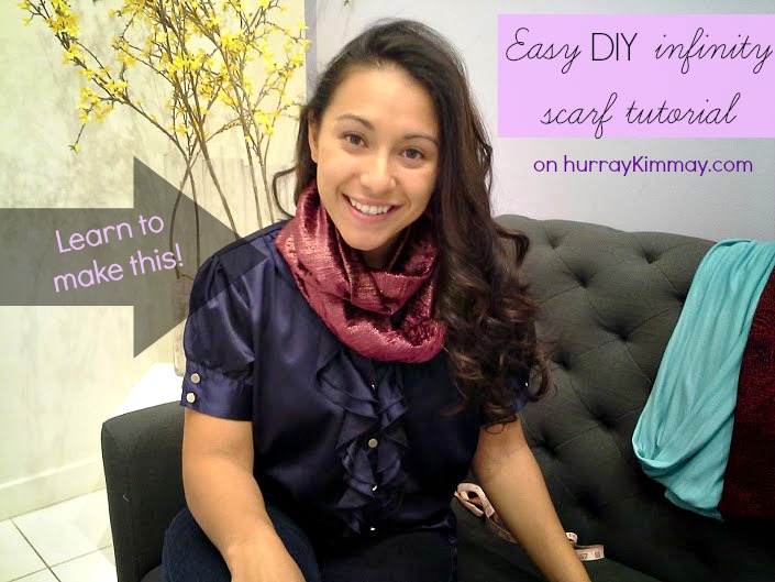 Easy DIY Infinity Scarf Tutorial on hurray Kimmay