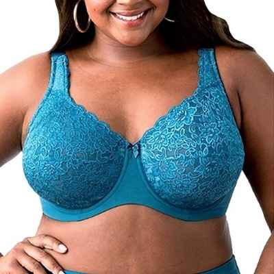 Curvy Couture Women's Sheer Mesh Full Coverage Unlined Underwire, Sexy  Supportive Plus Size, Flirt, 34DD : : Fashion