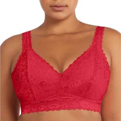 PARFAIT ADRIANA BANDED STRETCH LACE WIRE-FREE BRA/BRALETTE, MULBERRY RED,  30K
